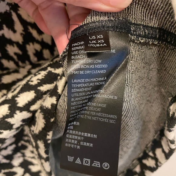 Free People Black & White Cheetah Print Puff Sleeve Square Neck Top - XS - Picture 10 of 12